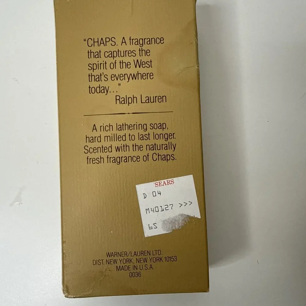 1979 Ralph Lauren CHAPS Men Natural Cologne 2.5 oz 75 ml Soap On a Rope